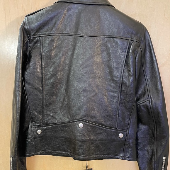 NWT Saint Laurent Leather Moto Jacket - Picture 3 of 15